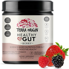 TERRA ORIGIN Healthy Gut Berry with L-Glutamine, Zinc, Glucosamine, Slippery Elm Bark, Marshmallow Root