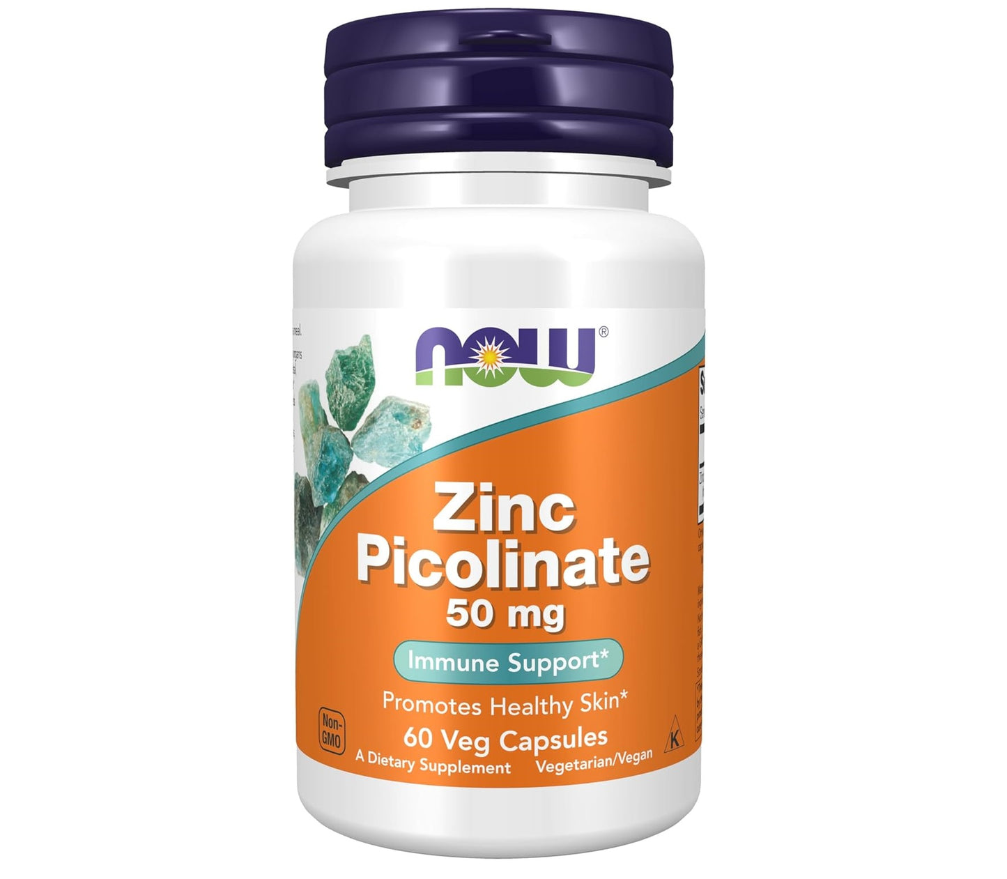 NOW Foods Supplements, Zinc Picolinate 50 mg, Supports Enzyme Functions*, Immune Support*, 60 Veg Capsules