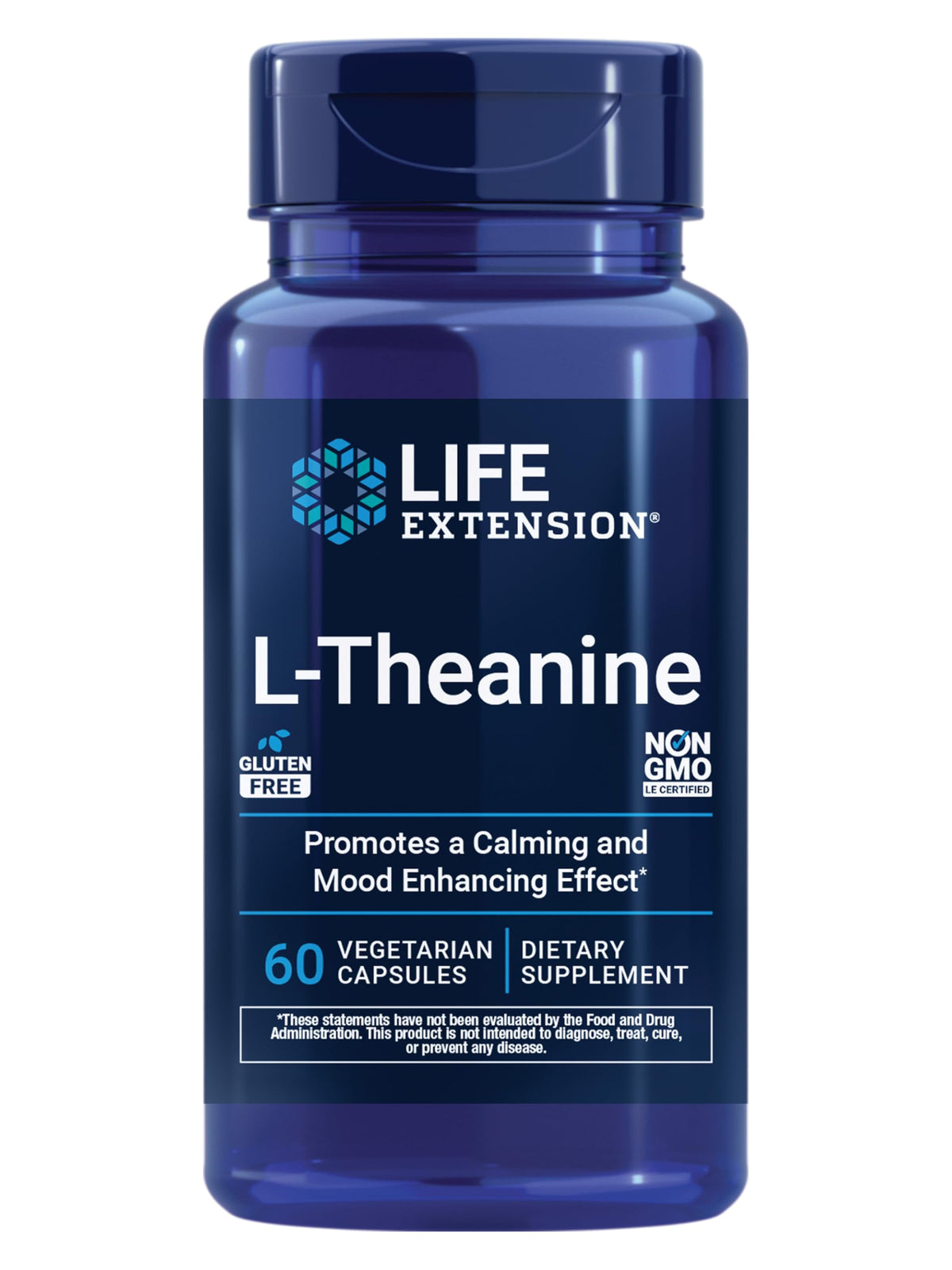 L-Theanine Supplement - 100 mg, 60 Vegetarian Capsules