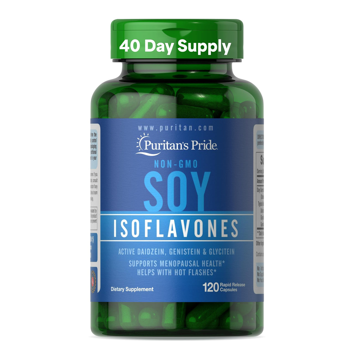 Puritans Pride Soy Isoflavones 750 Mg for Menopause Relief 120 Count