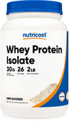 Nutricost Whey Protein Isolate (Unflavored) 2LBS - Pure Protein, No Additives, High Bioavailability