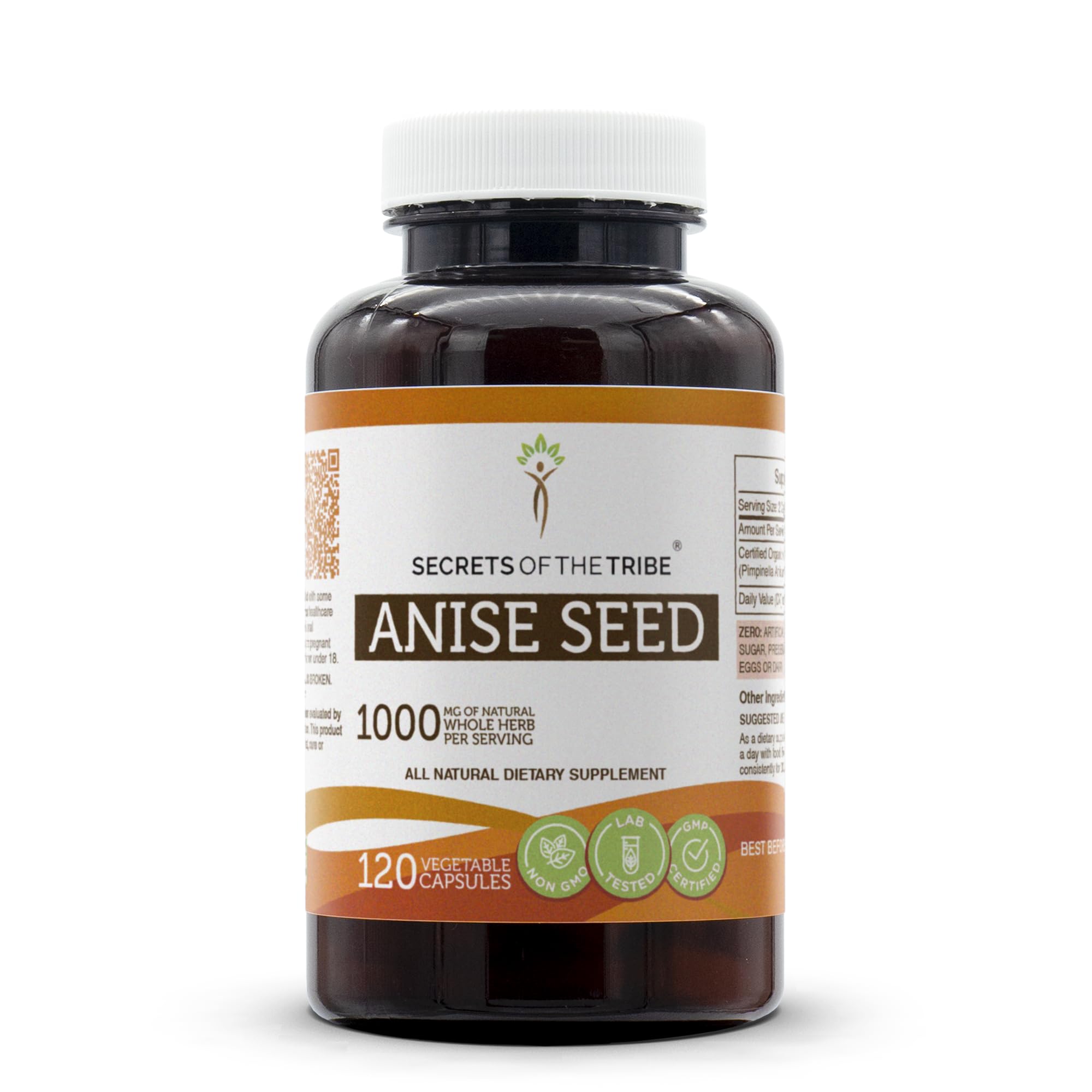 Secrets of the Tribe Anise Seeds for Digestion, 120 Capsules, 1000 mg