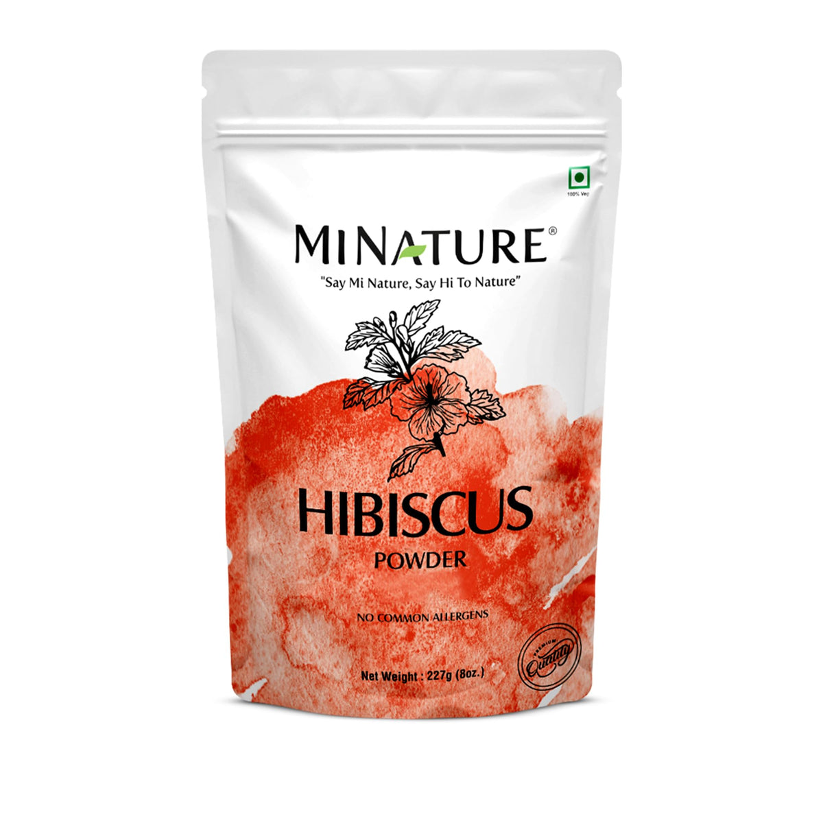 USDA Certified Organic Hibiscus Powder - 100% Pure & Natural for Hair, Skin & Health - 8 Oz (227g) - Resealable Ziplock Pouch
