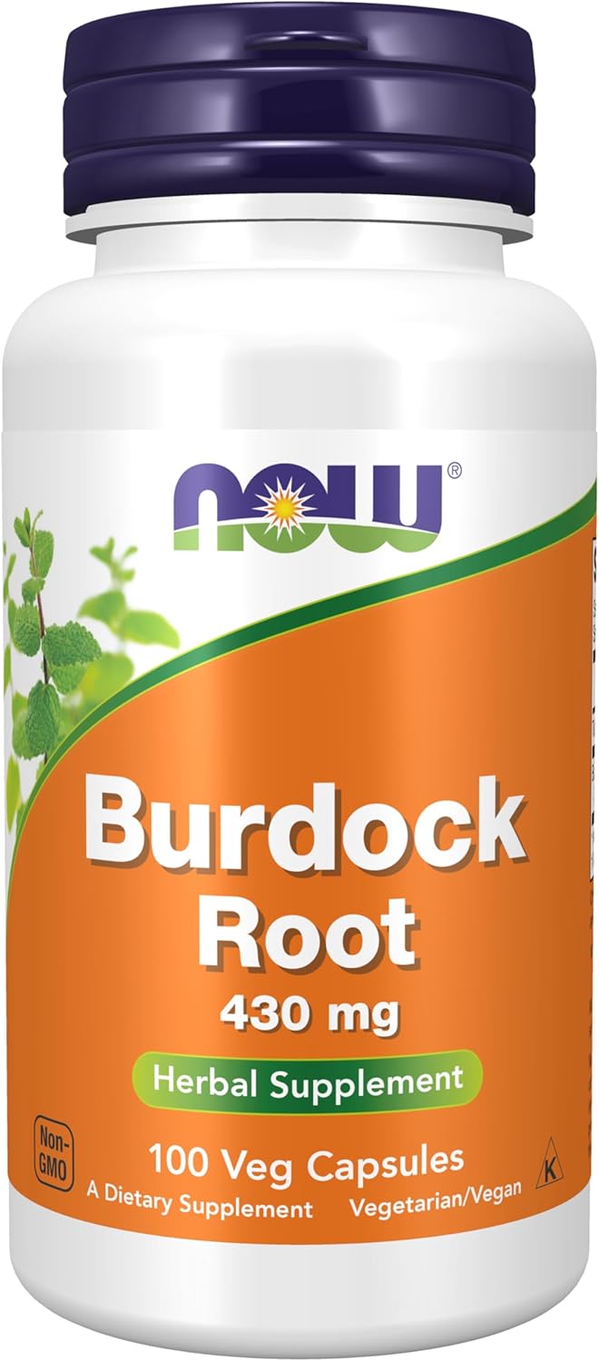 NOW Supplements, Burdock Root (Arctium lappa) 430 mg, Herbal Supplement, 100 Veg Capsules
