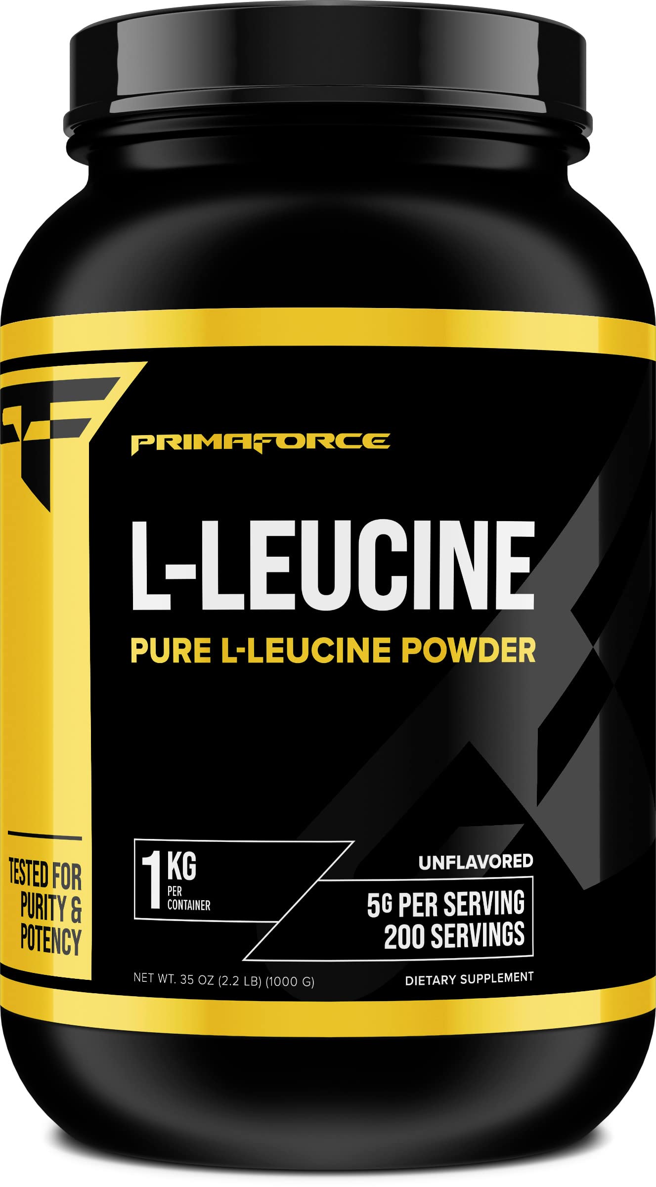 Primaforce L-Leucine Pure Powder 1KG - Non-GMO Gluten-Free BCAA Essential Amino Acid 200 Servings