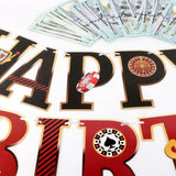 Casino Happy Birthday Banner - Poker Theme Party Decor for Las Vegas Nights
