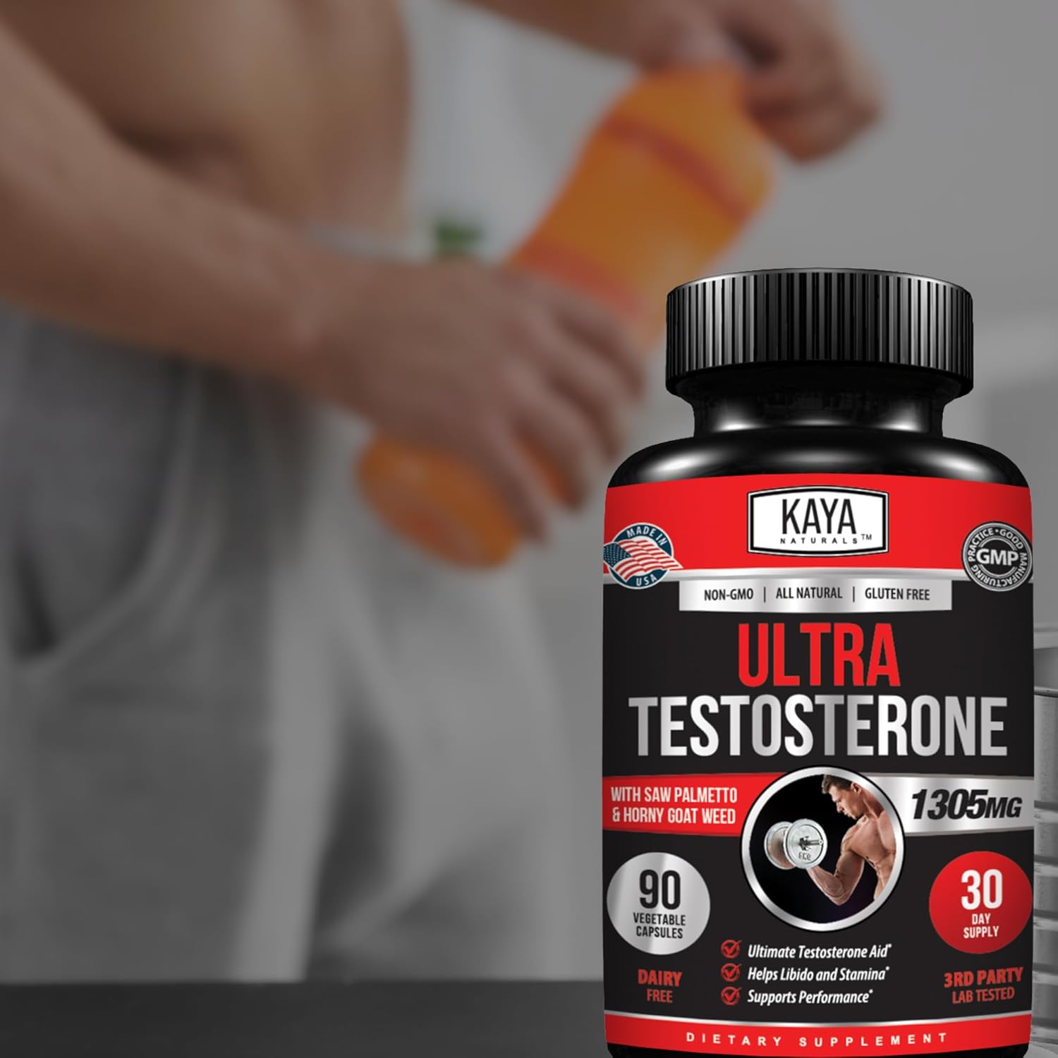 Kaya Naturals Ultra Testosterone، مع Tongkat Ali و Horny Goat Weed