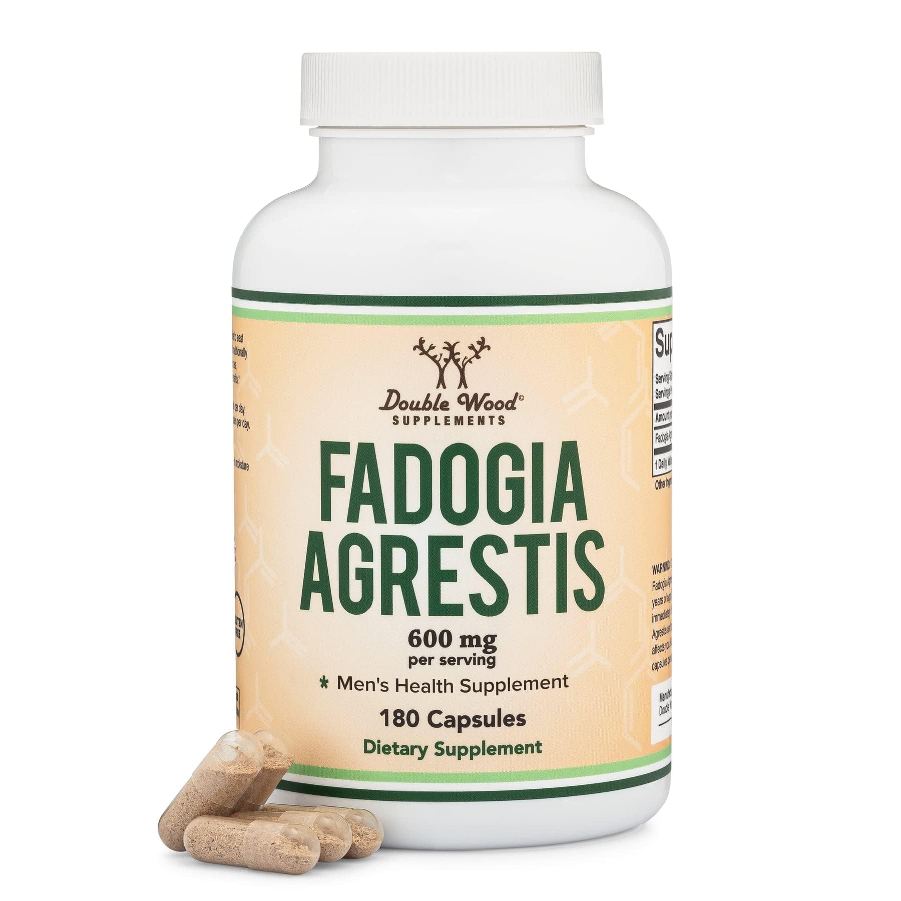 Fadogia Agrestis 600mg Extract - 180 Capsules for Testosterone Support & Performance