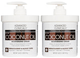 Advanced Clinicals Coconut Oil Cream: Deeply Moisturizing Lotion (2-Pack)