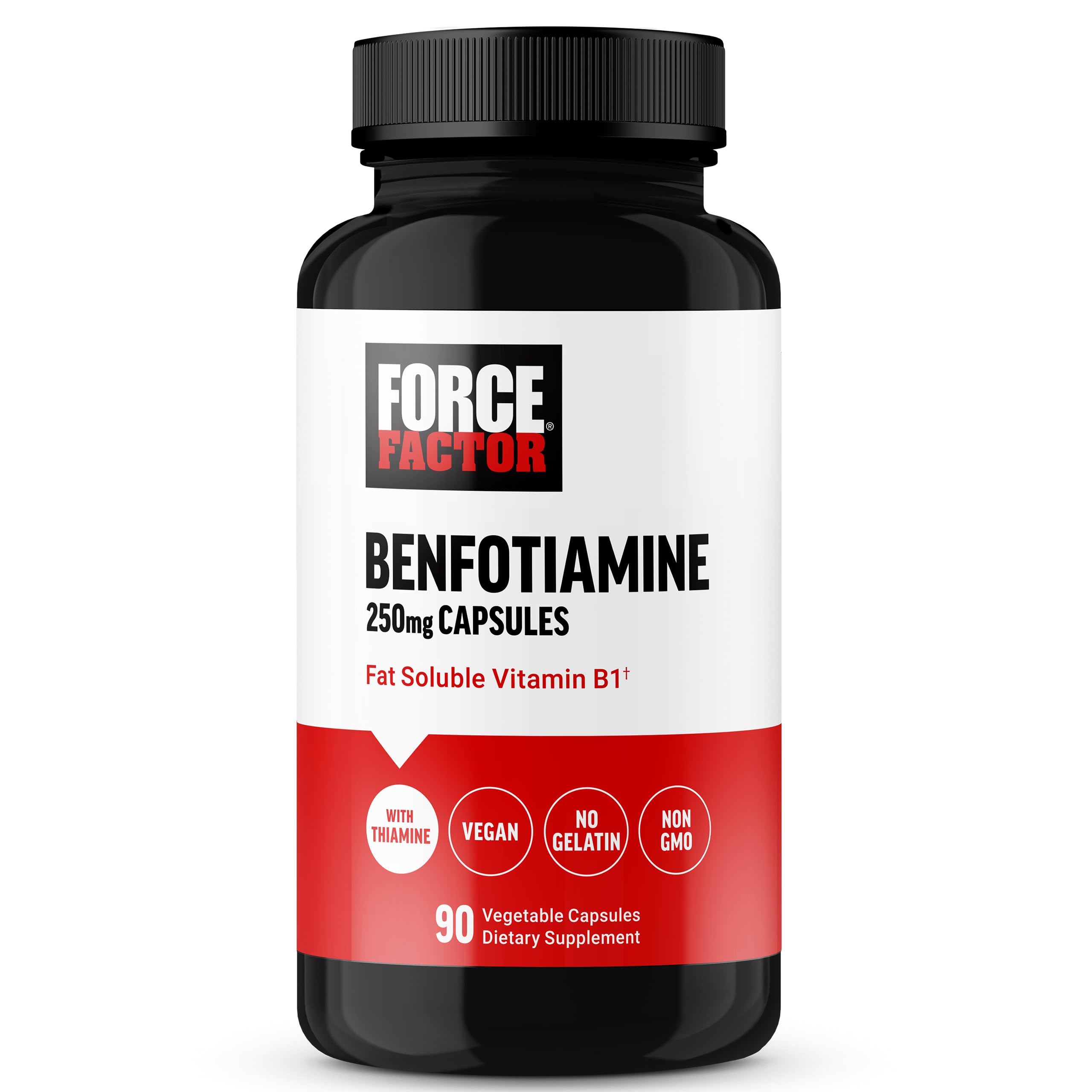 Force Factor Benfotiamine Elderberry Iron Citrate B_COMPLEX Heavy Meal, 250 mg per Capsule, 90 Count