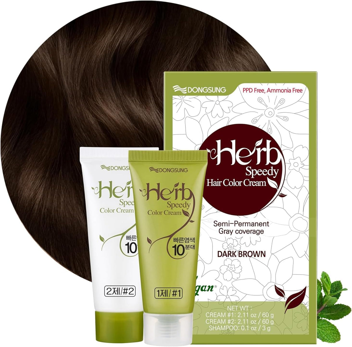 Herb Speedy PPD Free Hair Dye, Ammonia Free Hair Color Soft Black Contains Sun Protection Odorless No more Eye and/or Scalp Irritations From Coloring For Sensitive Scalp