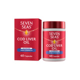 Seven Seas Cod Liver Oil One-A-Day Fish Oil with Vitamins A D & E, 60 Vegan Capsules