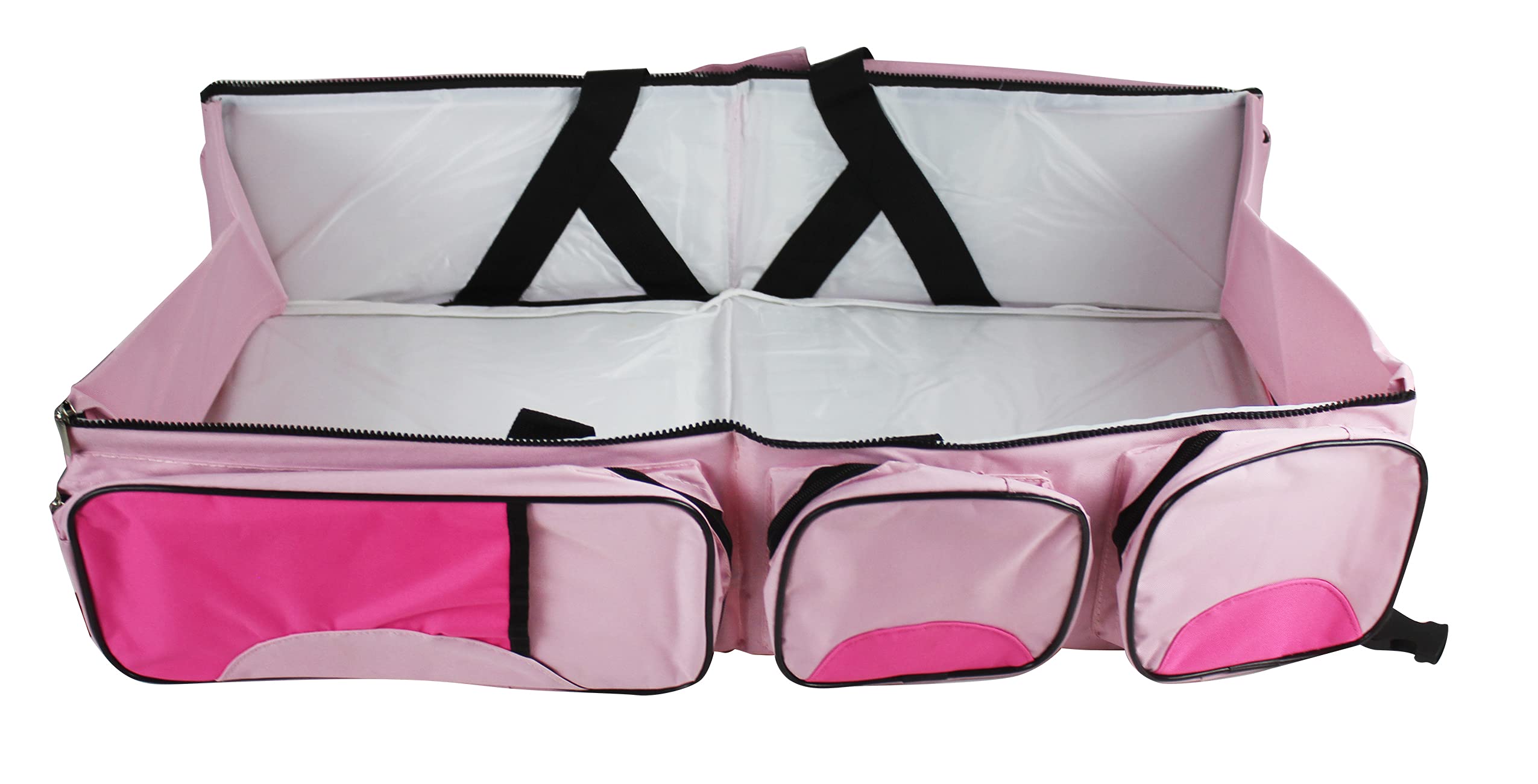 Biki Baby Travel Cot Bag 3 In 1 - Foldable Travel Crib, Nappy Changing Station & Diaper Bag