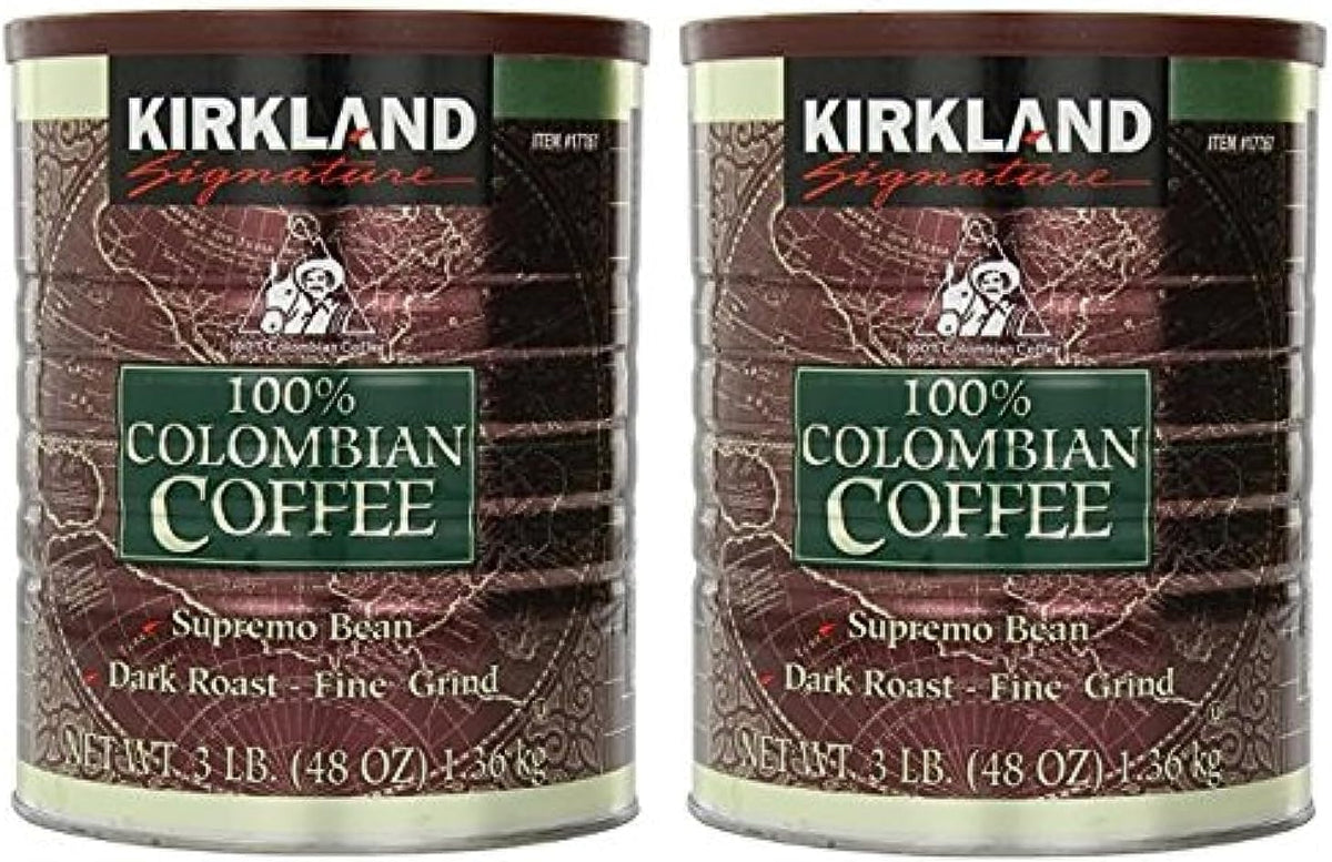 قهوة كولومبية سوبرمو من Kirkland Signature – تحميص غامق، طحن ناعم (3 أرطال)