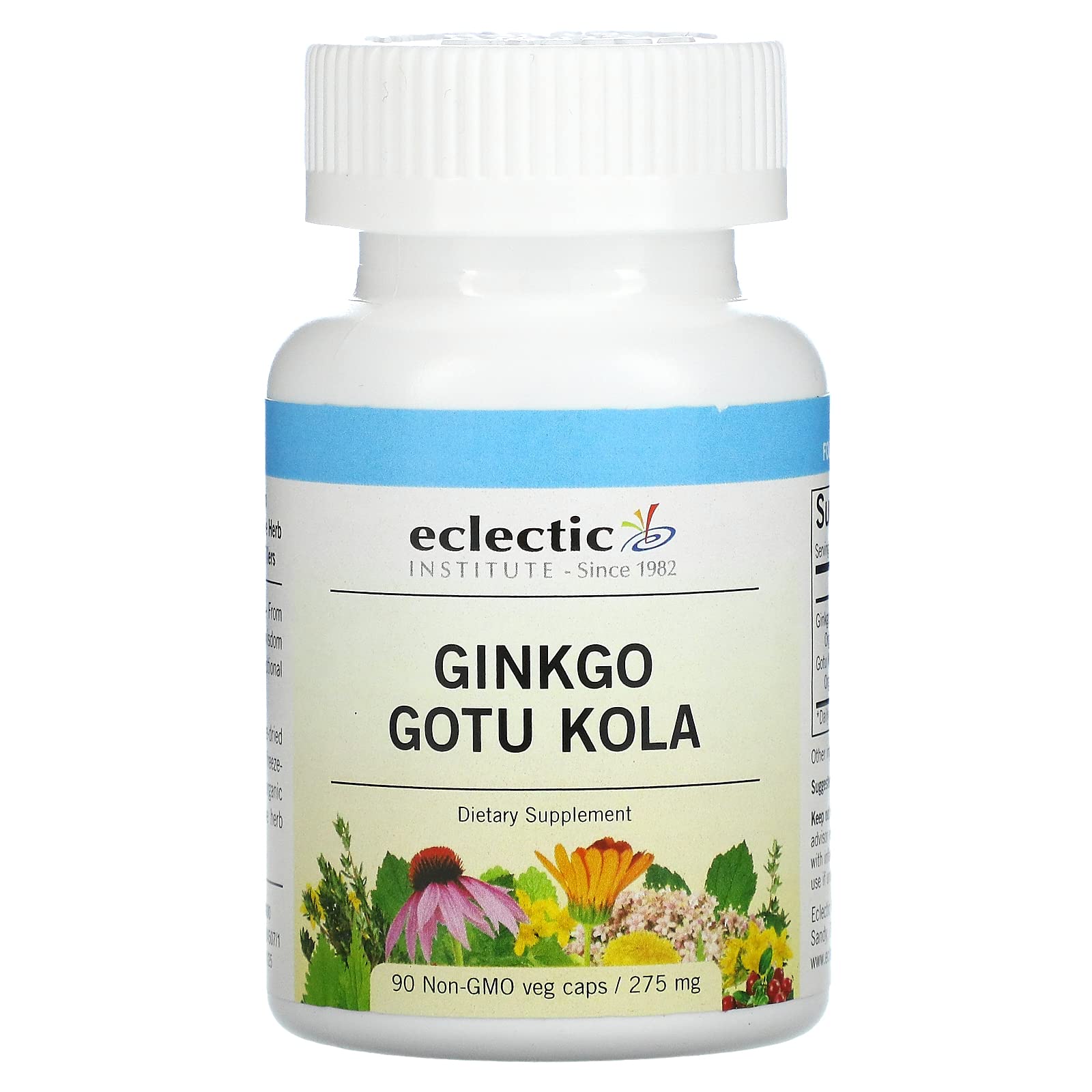 Eclectic Institute Ginkgo Gotu Kola 275mg - 90 Non-GMO Veggie Caps for Cognitive Support