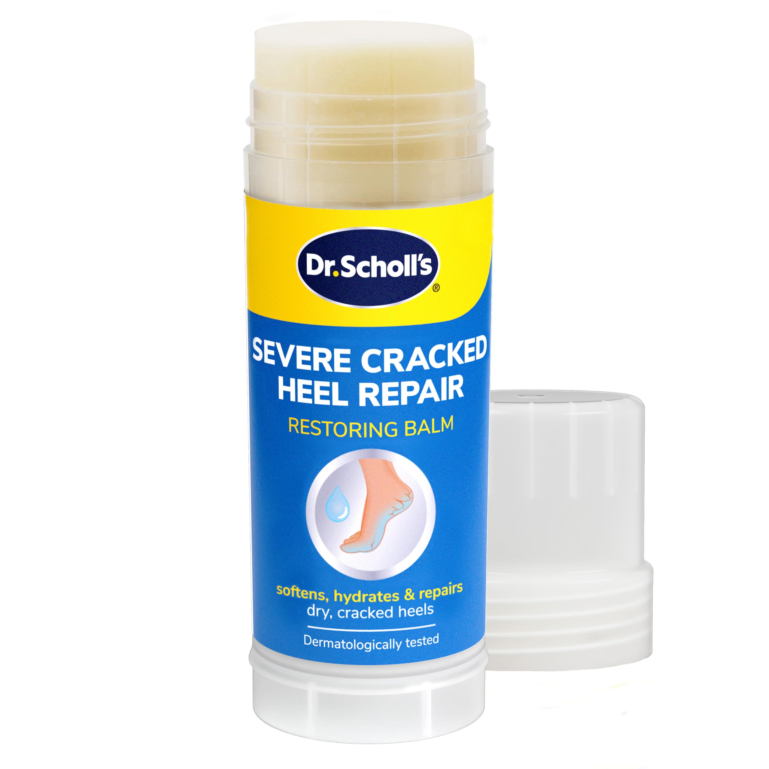 Dr. Scholl's Cracked Heel Repair Balm 2.5oz - 25% Urea for Dry Cracked Feet - Heals & Moisturizes for Healthy Feet