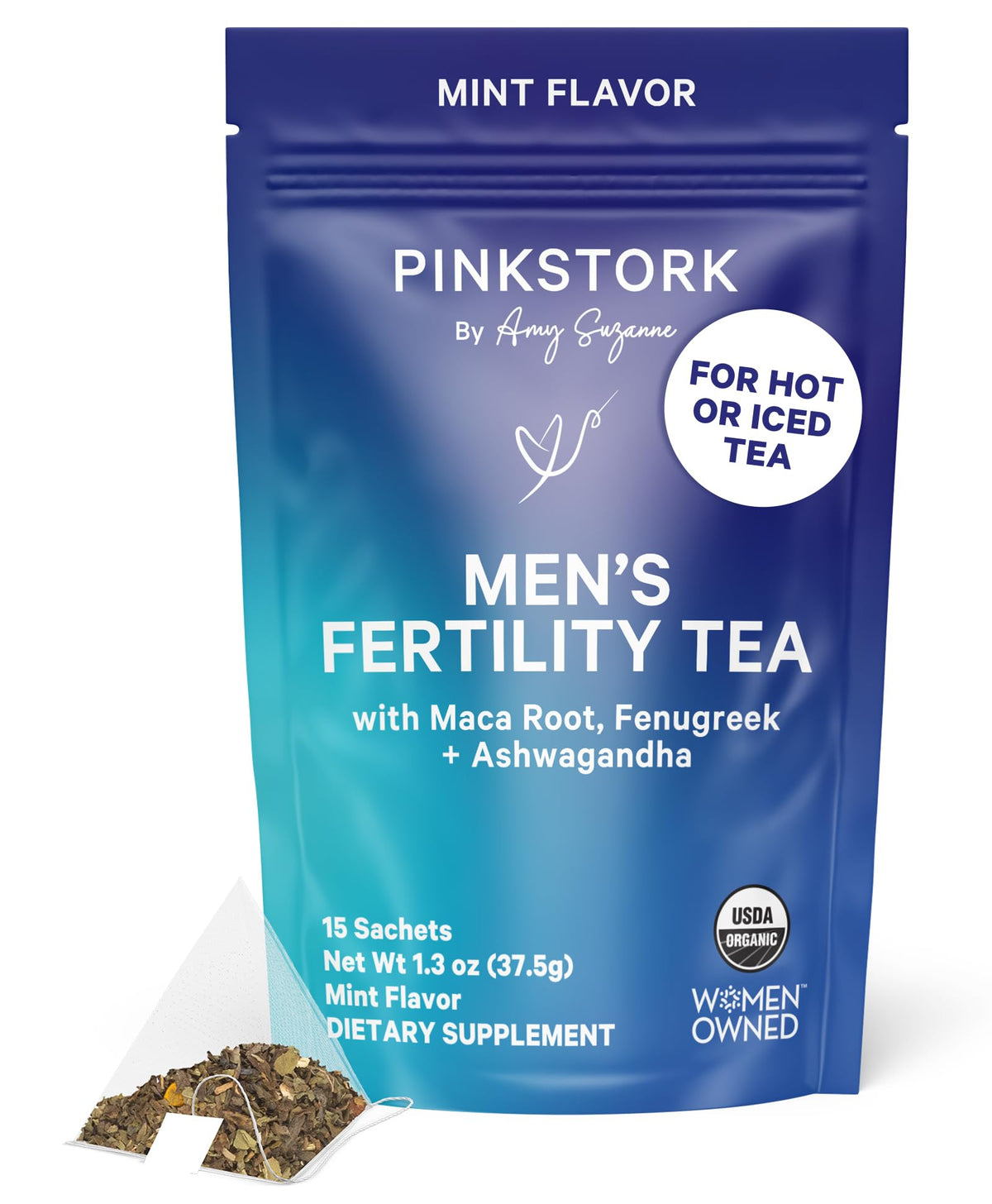 Pink Stork USDA Organic Male Mint Fertility Tea - 30 Sachets