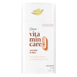 Dove VitaminCare+ Aluminum Free Deodorant Stick - Coconut & Shea, 72H Odor Protection, 2.6 oz
