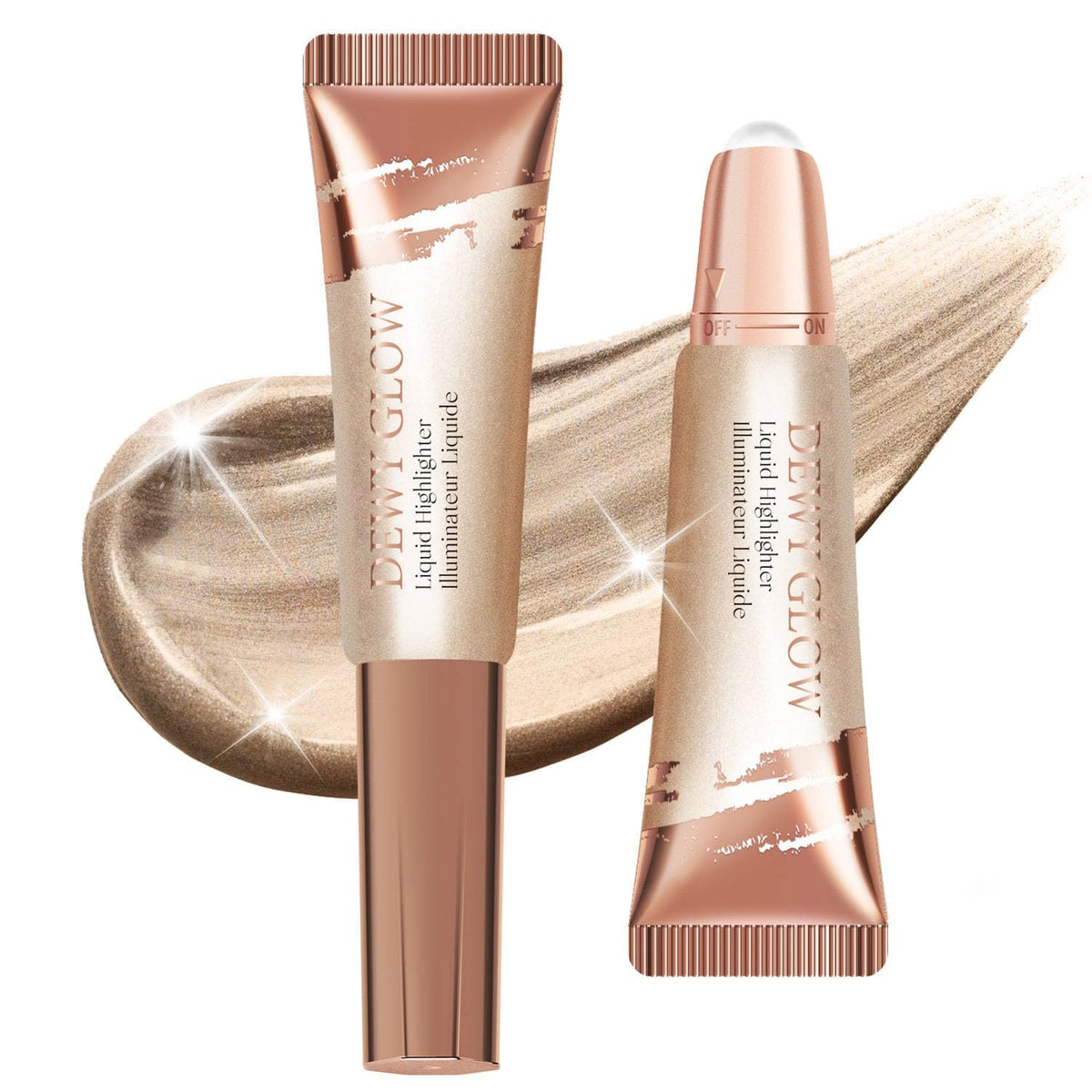 Liquid Highlighter - Roll-On Dewy Glow Glotion for Face & Body, Long-Lasting Shimmer Skin Illuminator
