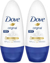 Dove Women Antiperspirant Deodorant Roll-On - Original, 48H Protection, Alcohol-Free, 50ml (Pack of 2)
