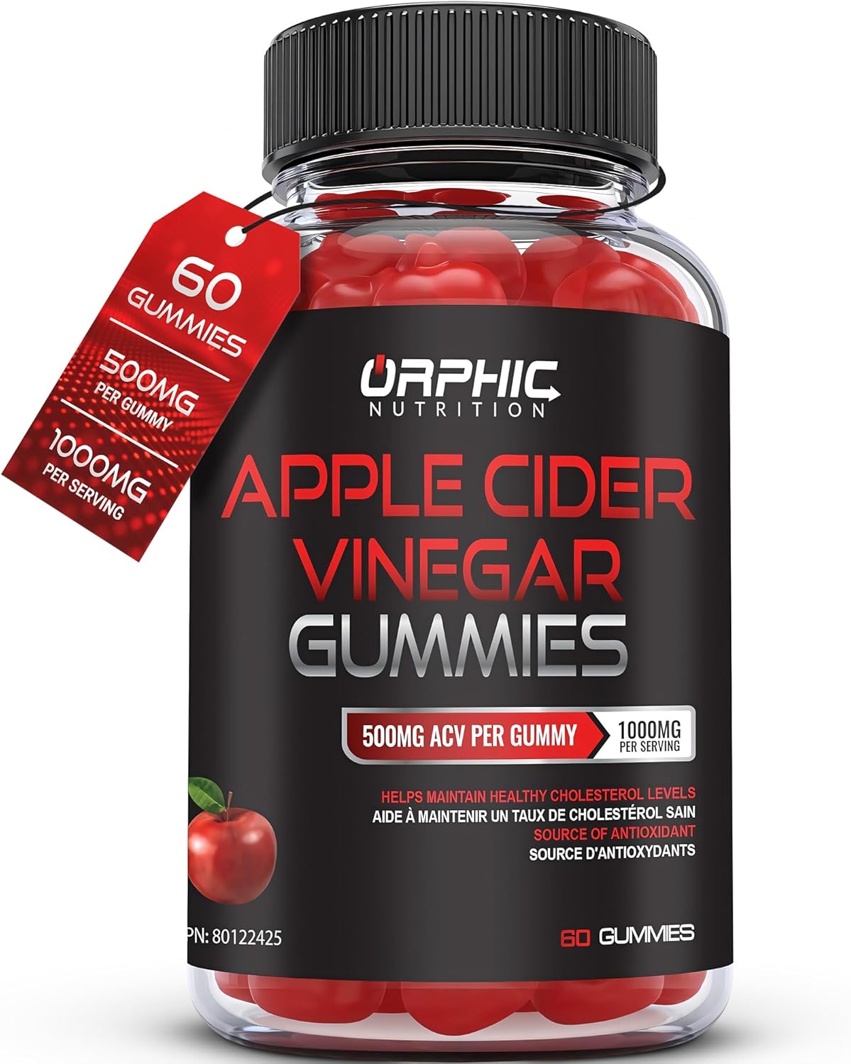 Apple cider vinegar gummies for weight loss and detox support.