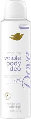 Dove Aluminum-Free Whole Body Deodorant Spray - 72-Hour Odor Control, Coconut & Vanilla Scent, 4 oz