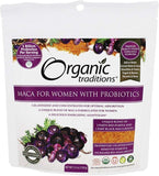 Organic Traditions Maca for Women - مسحوق ماكا مع البروبيوتيك لتعزيز الطاقة والصحة العامة للنساء.