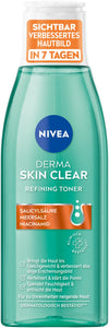 NIVEA ديرما سكن كلير تونر مُنقٍّ - تونر للوجه لتنقية المسام بحمض الساليسيليك والنياسيناميد (٢٠٠ مل)