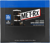 MET-Rx Big 100 Protein Meal Replacement Bar, Super Cookie Crunch, 9-Count