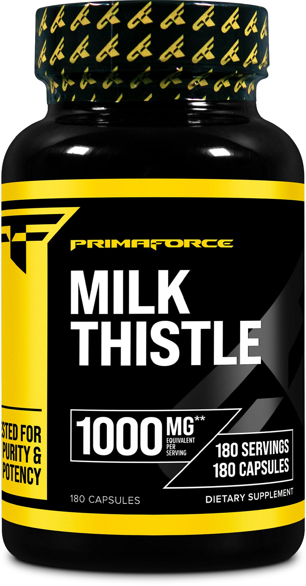 Primaforce Milk Thistle 180 Caps: 1000mg Equivalent Liver Support Supplement - Gluten-Free & Non-GMO