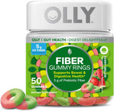 Top Selling OLLY Fiber Gummy Rings, 5g Prebiotic Fiber, FOS (Fructo-oligosaccharides), Digestive Support, Berry Melon 50ct