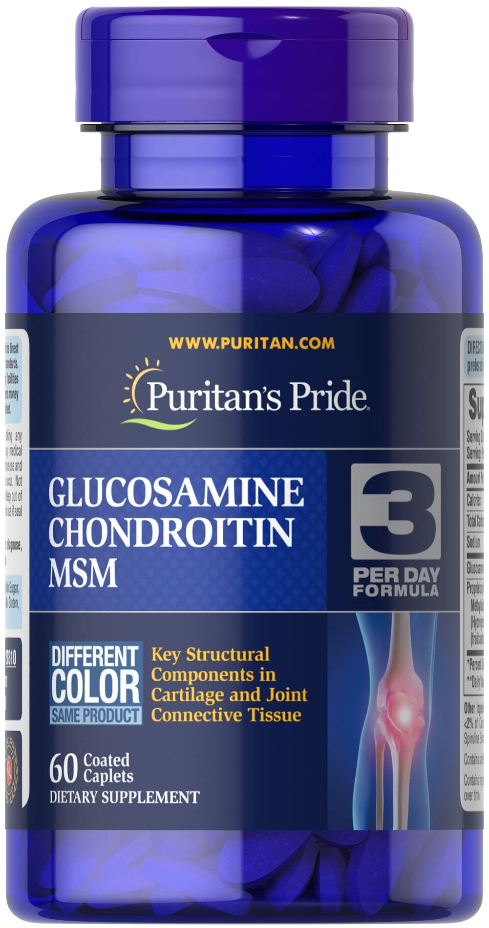 Puritan's Pride Glucosamine Chondroitin MSM for Joint Health, 60 Caplets