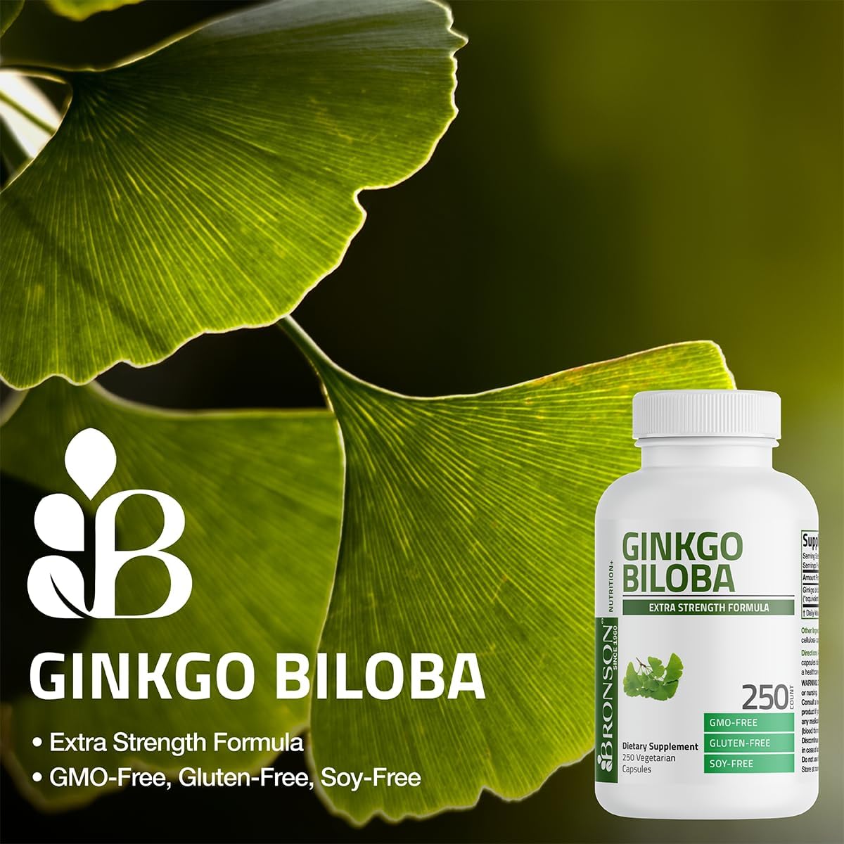 Bronson extra strength ginkgo biloba supplement for brain function and memory support