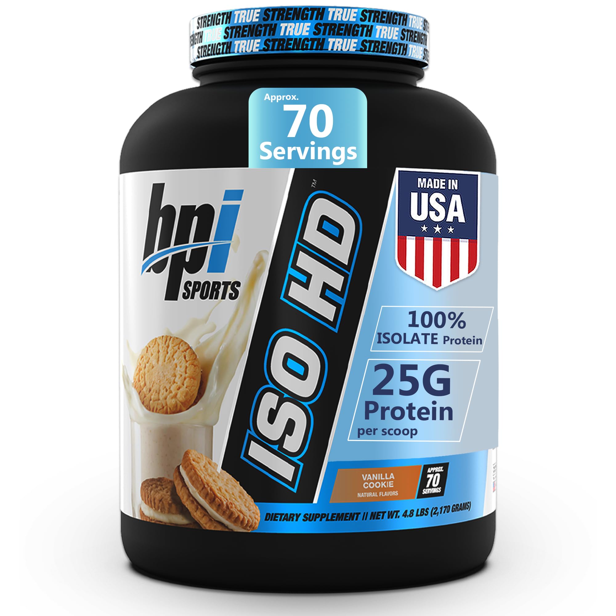 BPI Sports ISO HD 100% Pure Isolate Protein Vanilla Cookie - 4.8 lbs