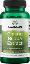 Swanson Ginkgo Biloba Extract For Brain and Cognitive Health Delayed Release (120mg)- 100 Caps .