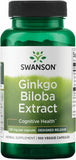 Swanson Ginkgo Biloba Extract For Brain and Cognitive Health Delayed Release (120mg)- 100 Caps .