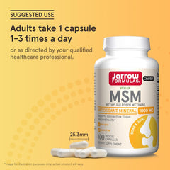 كبسولات MSM من Jarrow Formulas، 1000 مجم، ميثيل سلفونيل ميثان، لدعم صحة المفاصل، 100 كبسولة، ما يصل إلى 100 وجبة 