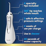 Waterpik Cordless Advanced Water Flosser For Teeth, Gums, Braces, Dental Care With Travel Bag and 4 Tips, ADA Accepted, Rechargeable, Portable, and Waterproof, White WP-559