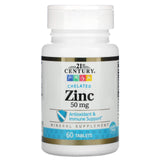 21st Century Chelated Zinc 50mg - 60 Tablets - Immune Support & Cellular Health
