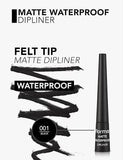 Flormar Matte Waterproof Dipliner Black - Intense Black, All-Day Wear