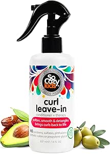 Socozy Curl Spray Leavein Conditioner For Kids Hair Detangles And Restores Curls No Parabens Sulfates Synthetic Colors Or Dyes Jojoba Oil Olive Oil Vitamin B5 Sweet Pea 8 Fl Oz