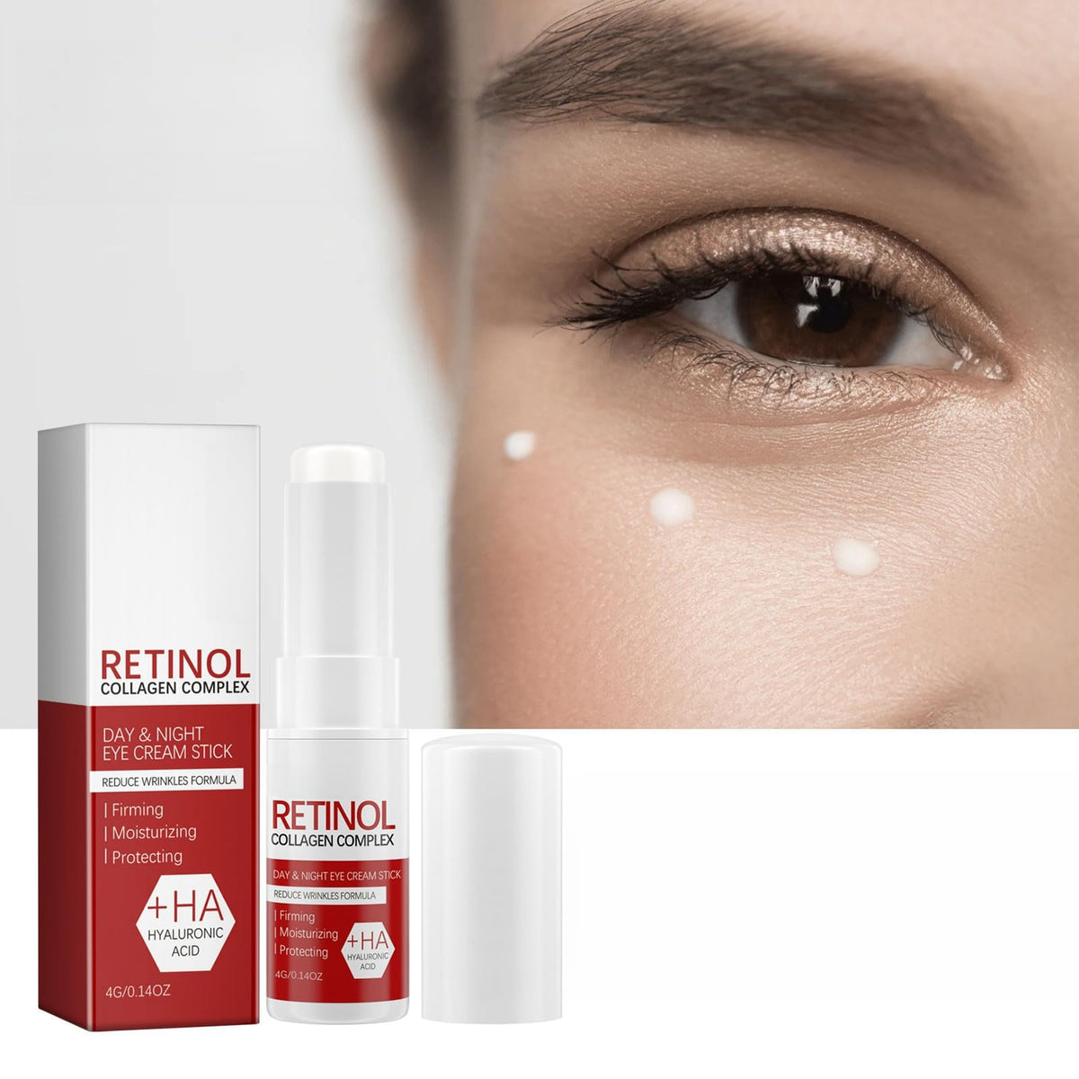 Retinol Day & Night Eye Cream Stick 4g Dual-Action Anti-Aging For Dark Circles & Puffiness