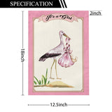 KUOAICY 'It's a Girl' Flamingo & Pink Stork Garden Flag (12.5 x 18 in) Burlap Decor