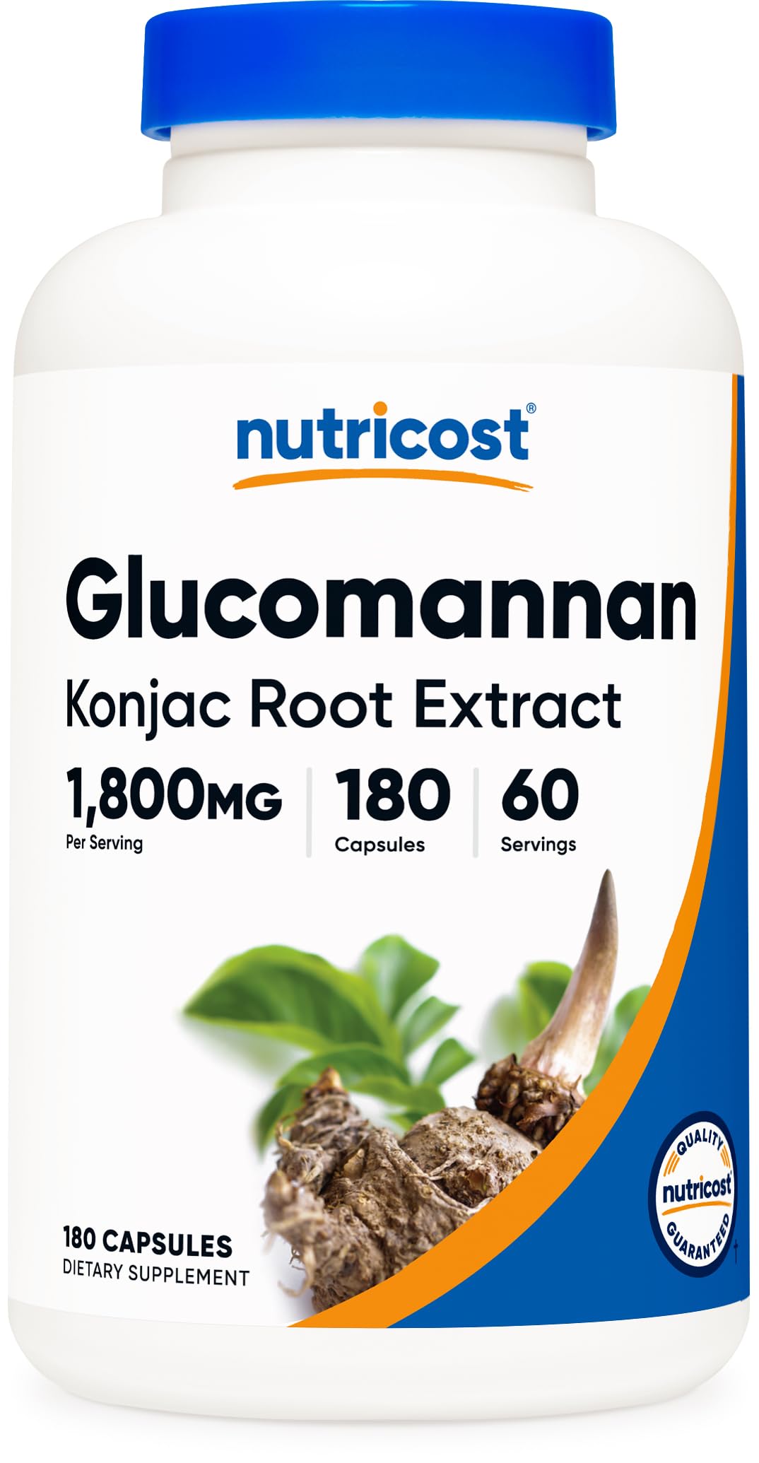 Glugga Glucomannan 1800mg Natural Fiber Supplement, Non-GMO, Gluten-Free