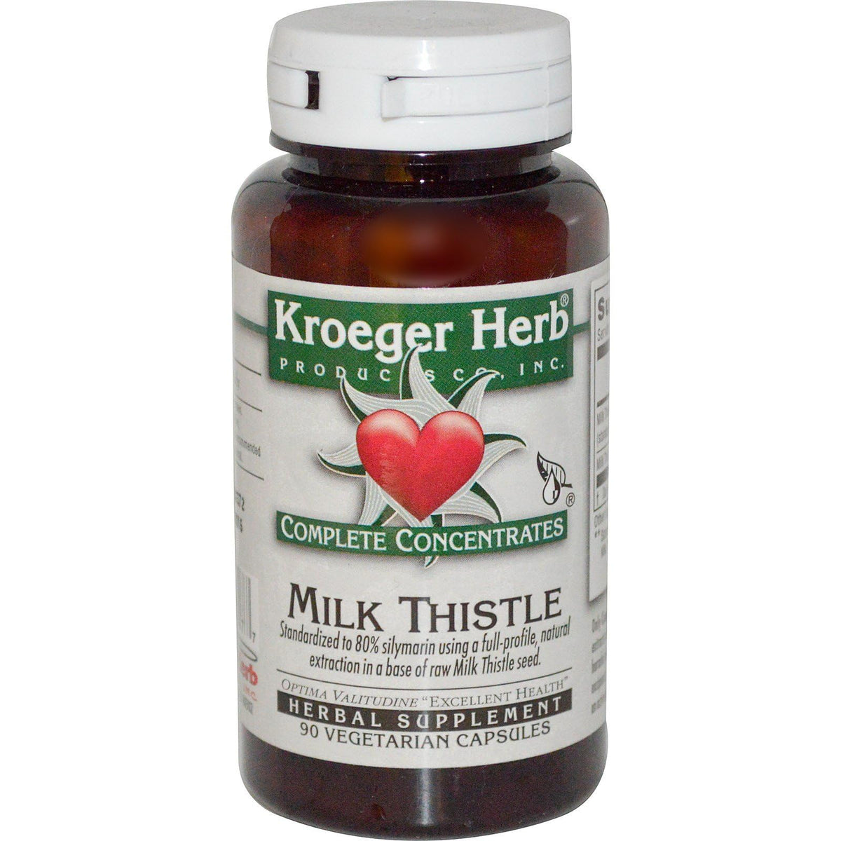 Kroeger Herb Milk Thistle 80% Extract | 90 Count Liver Support Supplement