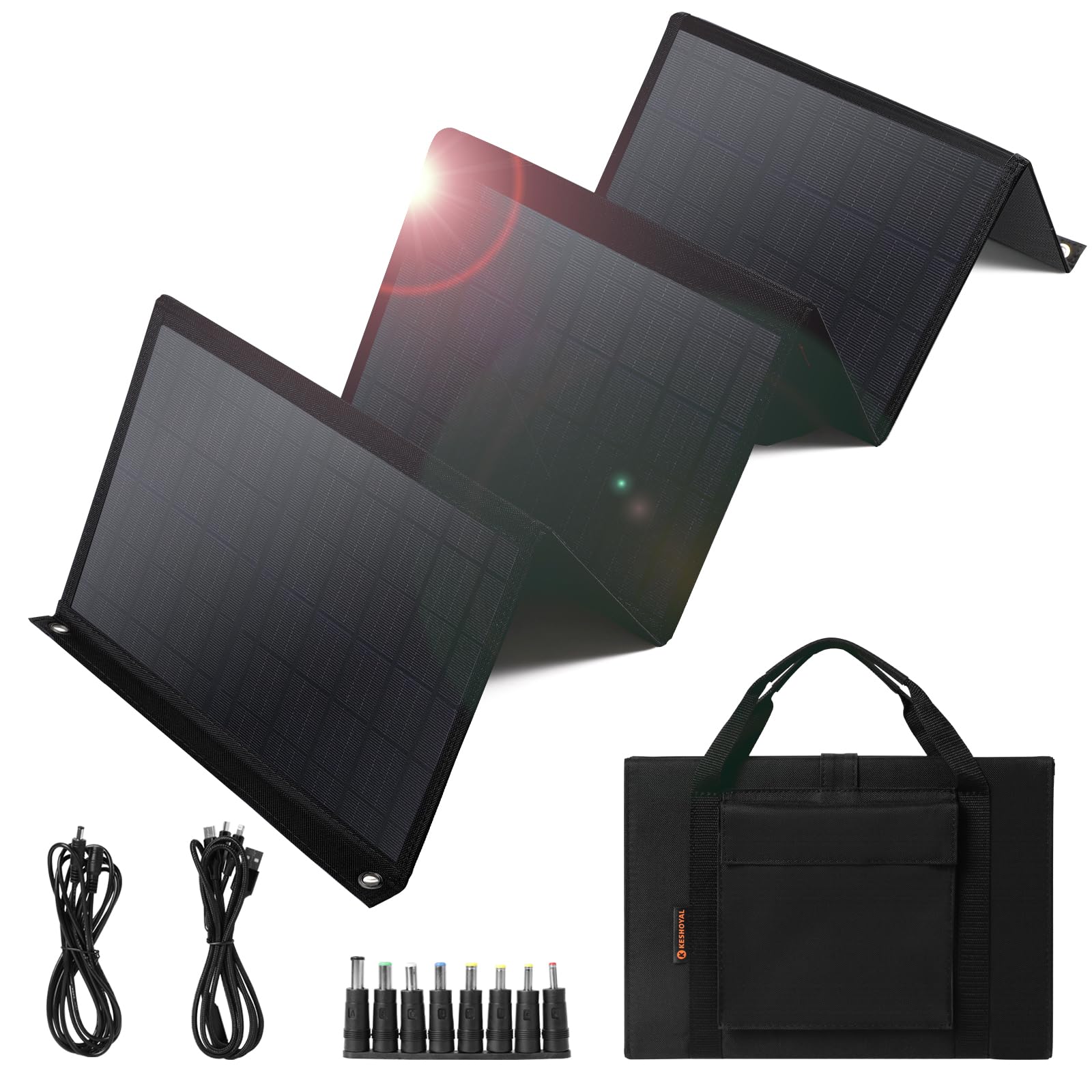 Portable 60W Foldable Solar Panel - Camping Power for Tablets and Generator Stations