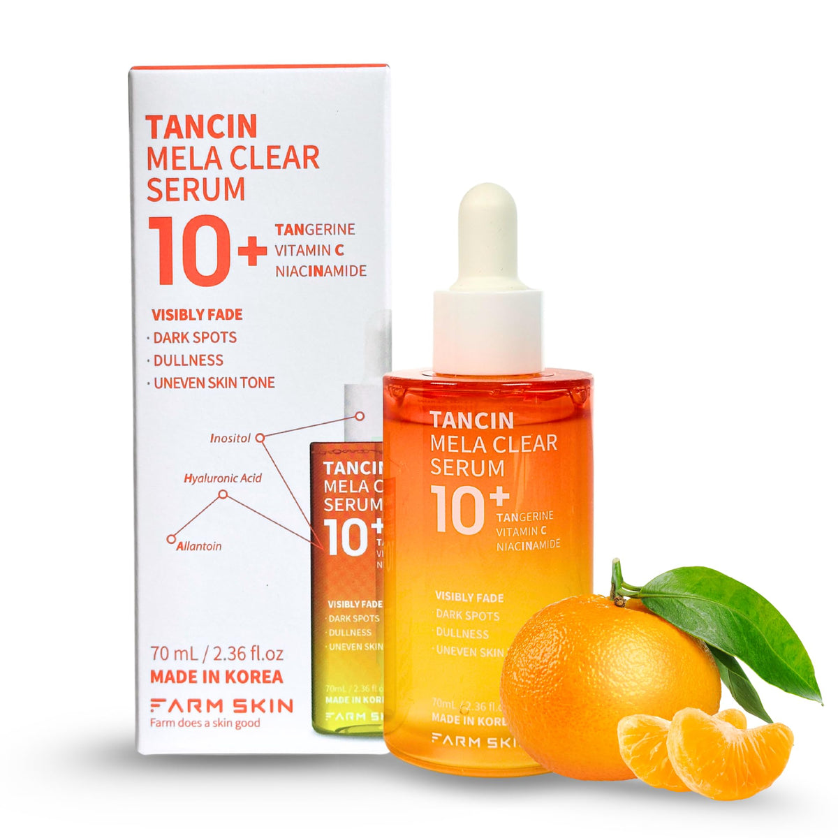 Farm Skin Vitamin C Serum with Niacinamide & Tangerine - 70ml | Dark Spot Corrector, Brightening & Hydrating Korean Skincare