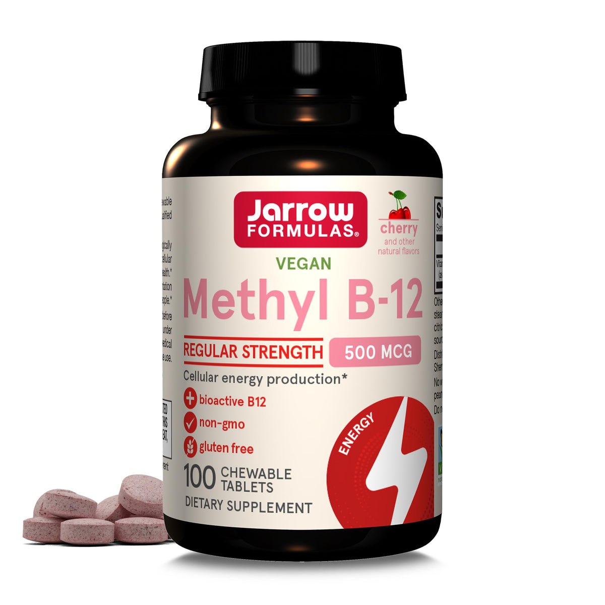 Jarrow Formulas Methyl B-12: 500mcg Cherry Lozenges (100 Pieces)