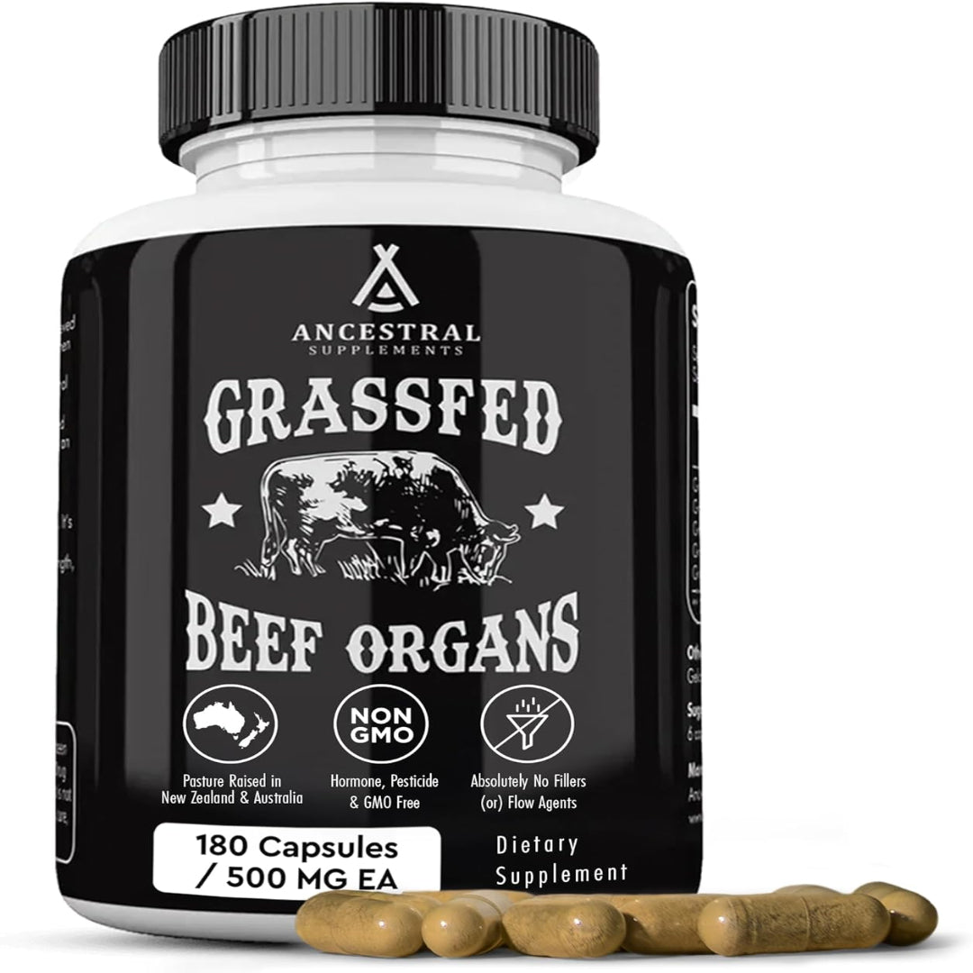 مكمل غذائي من أعضاء لحوم البقر العشبية  Ancestral Supplements  لصحة الجسم العامة