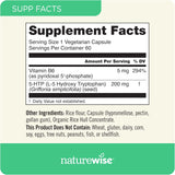 مكمل 5-HTP 200mg من NatureWise مع فيتامين B6 لتحسين المزاج والدعم الطبيعي للنوم